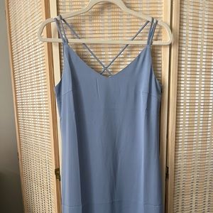 Blue slip midi dress